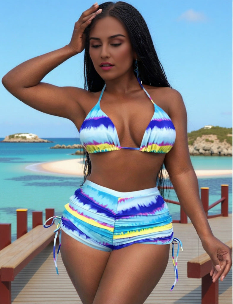 New Split Swimsuit, Sexy Backless Tie-up Bikini for Women, Beach Swimwear
