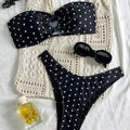 Strapless Printed Two-piece Swimsuit, Women's Summer Beach Bikini Set