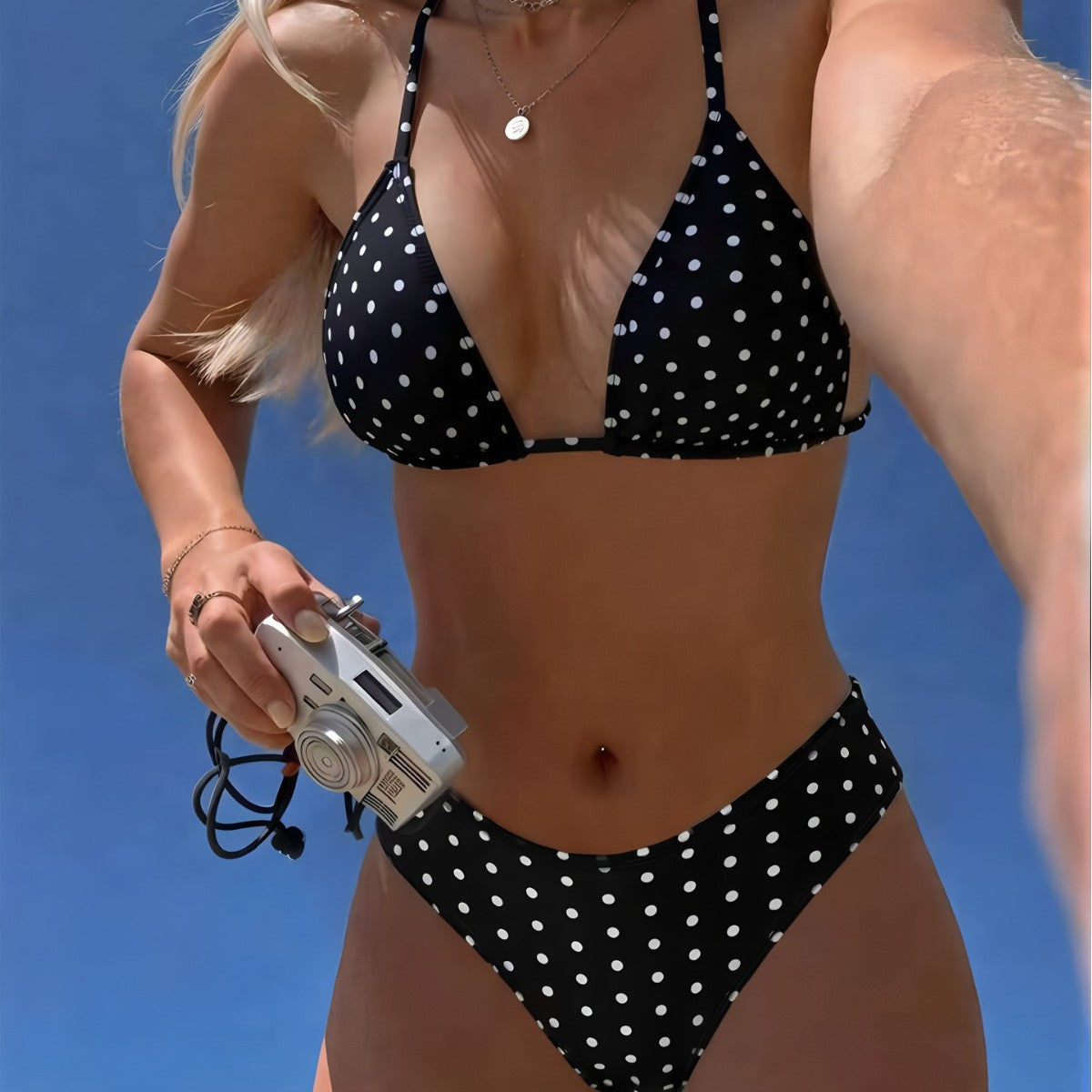 New Arrival Polka Dot Halter Three-Piece Bikini, Sexy European and American Style Split Swimsuit for Women