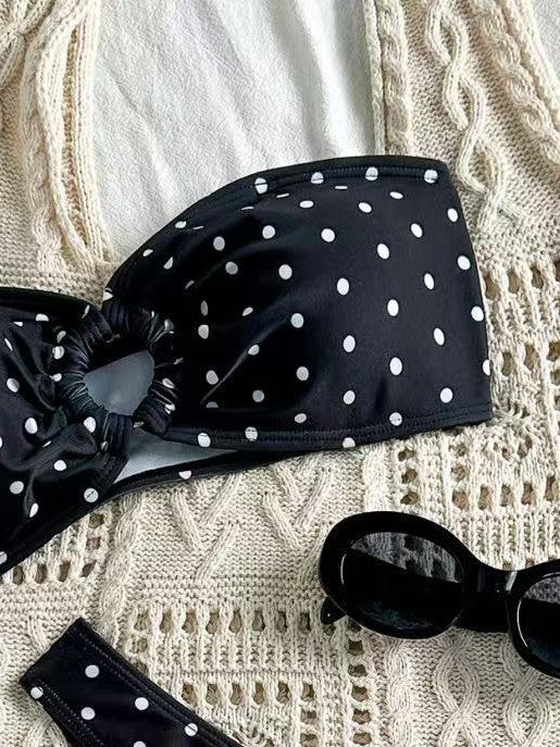 Strapless Printed Two-piece Swimsuit, Women's Summer Beach Bikini Set
