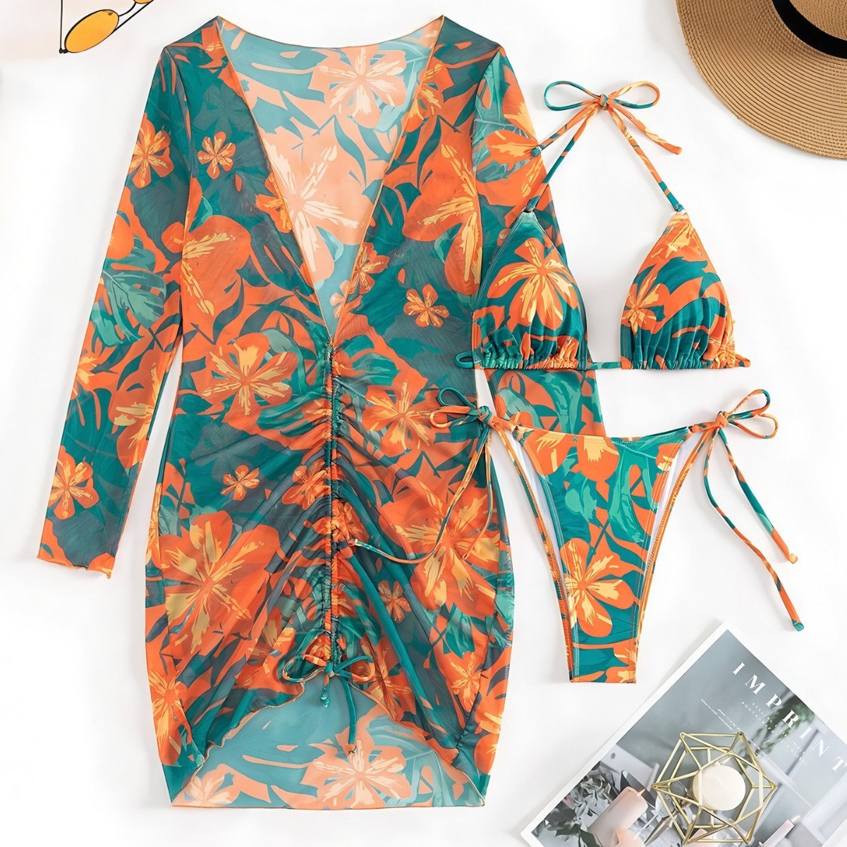New Women's Split Swimsuit, Bikini with Ties, Sexy Beach Bikini for Women