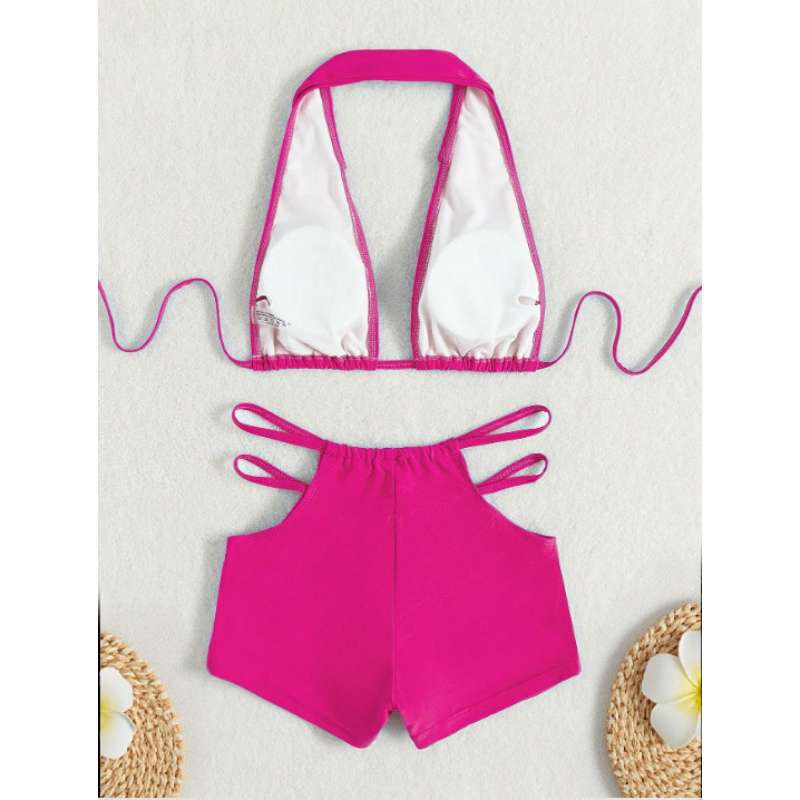 Sexy high-waisted hollow-out women's swimsuit, ins-style beach bikini for vacation