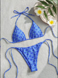 Women's Floral Bikini, Sexy Tie-Side Two-Piece Swimsuit with Dual Fabric for Comfort