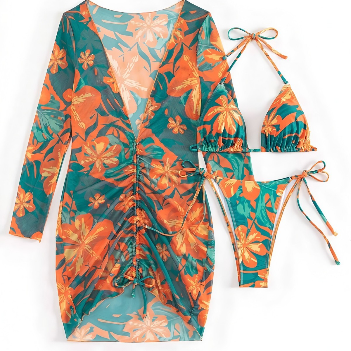 New Women's Split Swimsuit, Bikini with Ties, Sexy Beach Bikini for Women