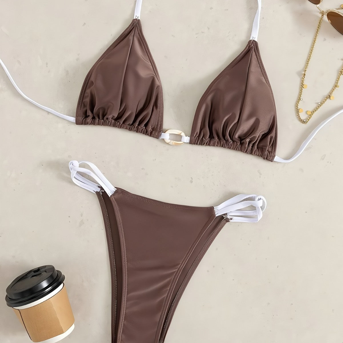 Sexy solid color minimalist ins-style bikini
