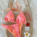 New Arrival Sexy Printed Reversible Women's Split Bikini Swimsuit Set