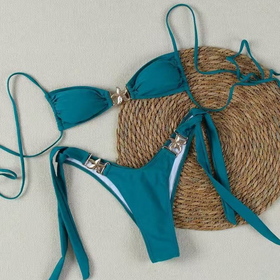 Starfish Sexy Tube Top Swimsuit Summer Two-piece Bikini Set