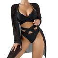 New lace-up sexy cover-up bikini three-piece swimsuit for women, elegant beach swimwear