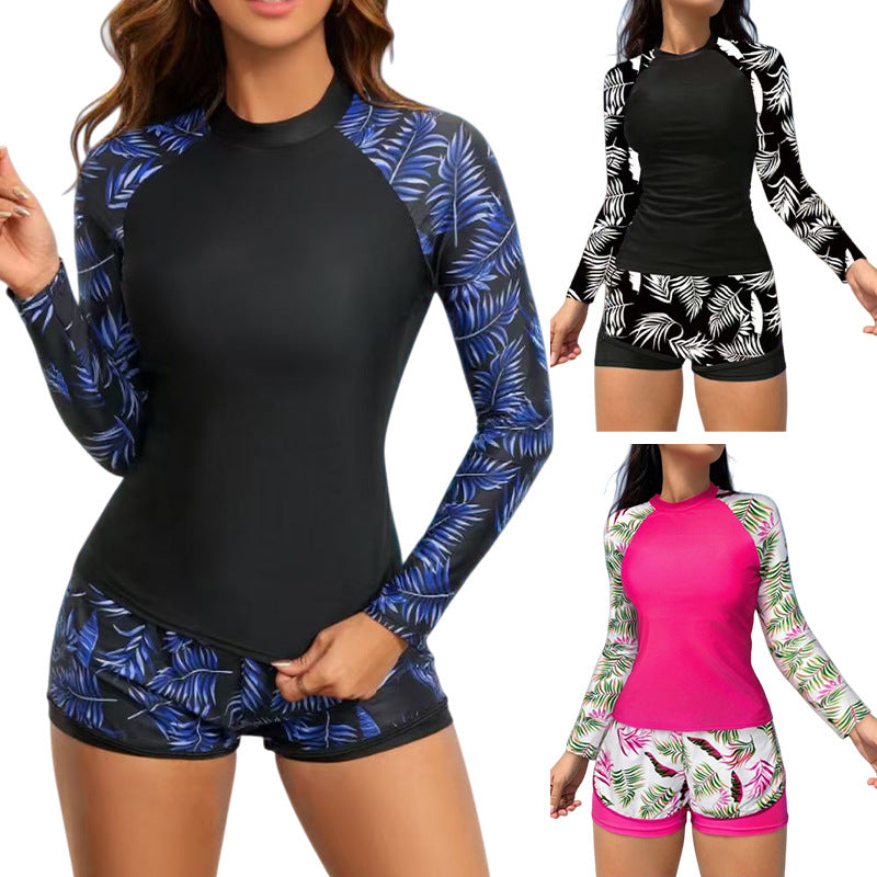 Women's long-sleeve tight quick-dry swimwear, including racing swimsuits, wetsuits and split swimsuits for surfing